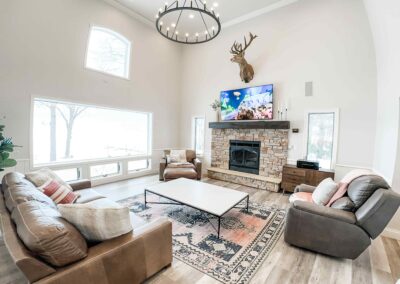 Twilight Lake House living room